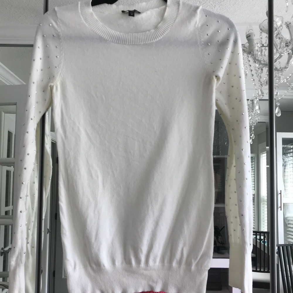 Ivory studded sleeve sweater